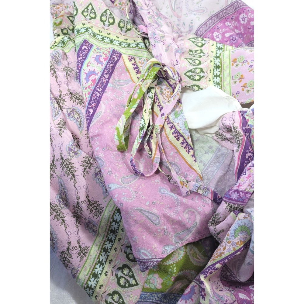 Amanda Uprichard Women's 100% Silk Paisley Print Tiered Mini Dress - Small - Picture 7 of 7